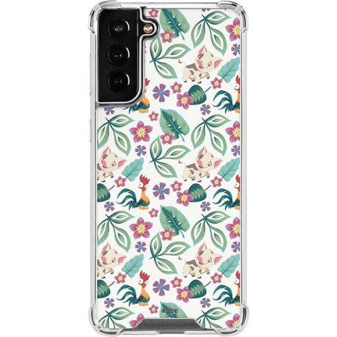 Disney Princess Moana Pua and Heihei Pattern Galaxy S21 FE Clear Case